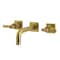 Kingston Brass KS6127ML Two-Handle Wall Mount Bathroom Faucet, Brushed Brass KS6127ML - alternate 1